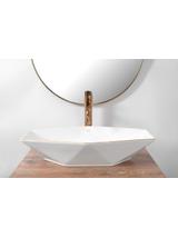 Πάγκος νιπτήρας Rea Vegas White Rose Gold Edge 57 x 37x 12 cm
