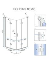 Kabina Rea Składana Fold N2 Prysznicowa Chrome