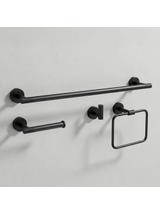 Bathroom Accessories Set GRID Black 4 Pieces