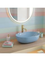 Umywalka nablatowa Rea LISA L.BLUE SHINY