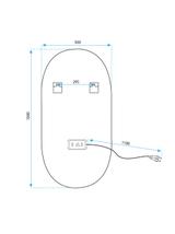 LUSTRO ŚCIENNE LED OVL 50x100cm Złote