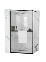 Duschwand Rea Bler 80 mit Brett und Handtuchhalter Evo