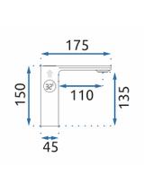 Βρύση νιπτήρα REA MILS LCD Chrome Χαμηλή