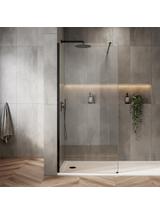 Shower screen Rea Flexi Transparent / Black 80