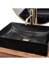 Umywalka nablatowa REA Inga Black Marble Mat