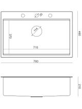 Zlewozmywak stalowy BURT 110 WORKSTATION Nikiel szczotkowany