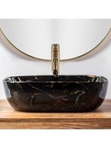 Umywalka nablatowa Rea Belinda Black Marble shiny