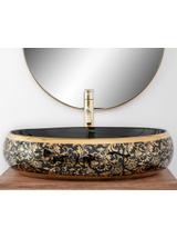 Umywalka nablatowa Rea Meryl Black / Gold