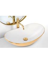 Umywalka nablatowa Rea Royal Gold/White