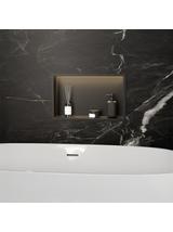 VSTAVANÁ KÚPEĽŇOVÁ POLICA LED 30x45 black