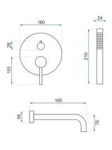Bateria wannowa podtynkowa Rea Lungo chrom + Box