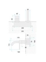 Bateria Umywalkowa Podtynkowa Rea Foster Nikiel Szczotkowany