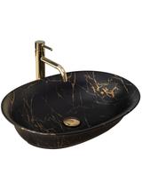 Umywalka nablatowa Rea Roma Black Marble Matt