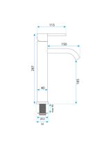 Bateria umywalkowa Rea Foster Złoty Szczotkowany Wysoka