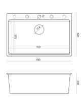 Zlewozmywak granitowy MARC 110 WORKSTATION Szary Metalik