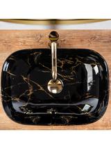 Umywalka nablatowa Rea Belinda Black Marble shiny