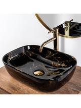Umywalka nablatowa Rea Belinda Black Marble shiny