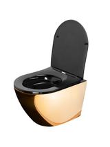 Misa WC podwieszana Carlo Mini Rimless Flat Złoto Czarna