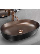 Umywalka nablatowa Rea Cleo 61 Copper Brush / Black