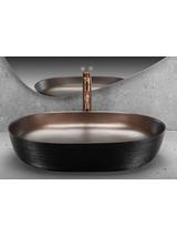 Umywalka nablatowa Rea Cleo 61 Copper Brush / Black