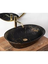 Umywalka nablatowa Rea Roma Black Marble Matt