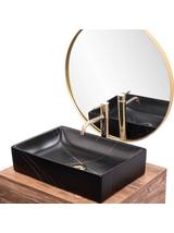 Umywalka nablatowa REA Inga Black Marble Mat