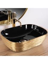 Umywalka nablatowa Rea Belinda BLACK BRUSH GOLD