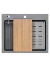 Zlewozmywak granitowy KURT 110 WORKSTATION SZARY Metalik