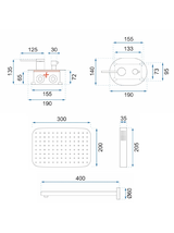 Zestaw Prysznicowy Natryskowy REA OVAL Czarny BOX