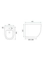 Zestaw Misa WC Carlo Mini Rimless Flat + Bidet Carlo Mini