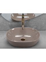 Umywalka nablatowa Rea Lisa Beige Shiny