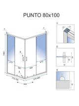 Kabina prysznicowa Rea Punto 80x100 Złota