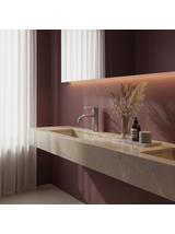 Bateria Umywalkowa REA Argon Nikiel Szczotkowany Niska