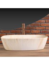 Πάγκος νιπτήρας Rea Freja Travertine Matt 51 x 39.5 x 14 cm