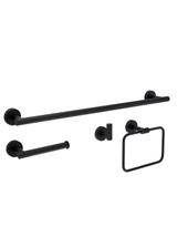 Bathroom Accessories Set GRID Black 4 Pieces