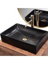 Umywalka nablatowa REA Inga Black Marble Mat