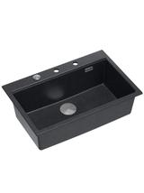 Zlewozmywak granitowy MARC 110 WORKSTATION Czarny Metalik