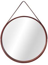 Lustro na pasku okrągłe drewniane   50 cm NBKL-19028