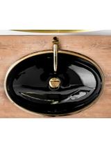 Umywalka nablatowa Rea Meryl Black / Gold