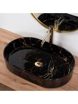 Umywalka nablatowa REA Nadia Czarna Marble Shiny