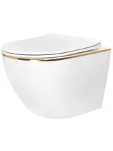 Misa WC podwieszana Rea Carlo Mini Rimless Flat Tornado GOLD EDGE