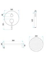 Zuhanyszett rejtett Rea Lungo Diamond Copper + box