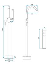 Free-standing faucet Rea Lungo brush copper