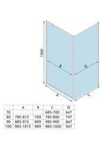 Rea suihkukaappi Rea Primo Swing 80x70 Chrome