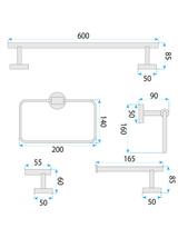 Juego de accesorios de baño GRID Brush Gold 4 piezas