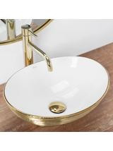 Umywalka nablatowa Rea Sofia White Gold Brush