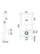 Cadru WC încastrat Rea cu buton I Brush Copper