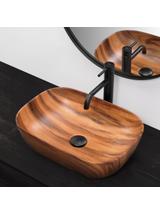 Umywalka nablatowa Rea Belinda Wood Mat