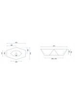 Πάγκος νιπτήρας Rea Vegas White Rose Gold Edge 57 x 37x 12 cm