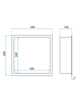 PÓŁKA WNĘKOWA ŁAZIENKOWA 30x30 stal szczotkowana